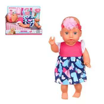 ИГРОЛЕНД Пупс интерактивный со звуком, движение, 33см, 3хААА, винил, ABS, 36х25,5х17,5см