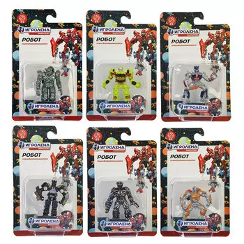 ИГРОЛЕНД Робот трансформирующийся, пластик, 4х1х7см, 8 дизайнов