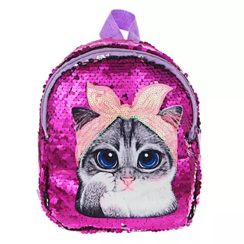 ИГРОЛЕНД Рюкзак детский, разноцветные пайетки, пластик, полиэстер, 19х20см, 4 дизайна