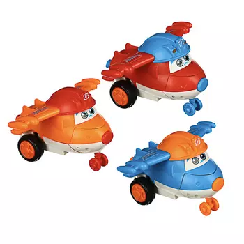 ИГРОЛЕНД Самолет инерционный, трансформация при столкновении, ABS, 11х5х6см, 3 цвета