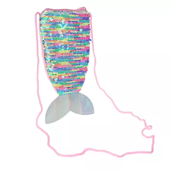 ИГРОЛЕНД Сумка-русалка детская, разноцветные пайетки, пластик, полиэстер, 23х12см, 6 цветов