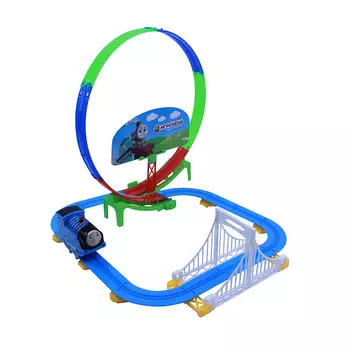 ИГРОЛЕНД Трек с петлей "Веселый паровозик", свет, звук, пластик, 2АА, 30х34х31см