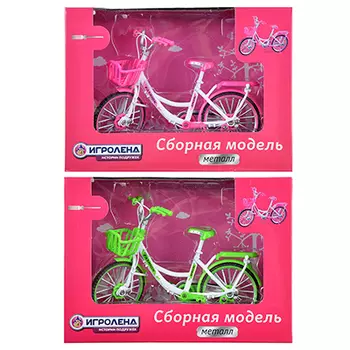 ИГРОЛЕНД Велосипед сборный, металл, 18х13х7см, 2 дизайна