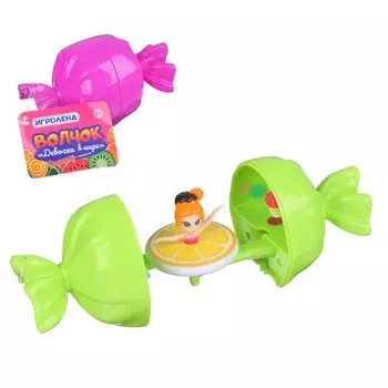 ИГРОЛЕНД Волчок девочка в шаре, ABS, 12,5х6,5х6,5см, 6 дизайнов