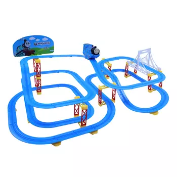 ИГРОЛЕНД Железная дорога "Весёлый паровозик", свет , звук, пластик, 2АА, 72х40х25,5см