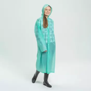 INBLOOM Дождевик-плащ на кнопках с капюшоном, 62х115см, ПВХ 10 мкм, 5 цветов