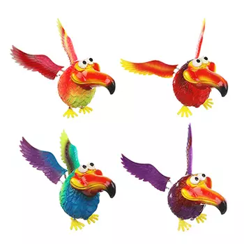 INBLOOM Фигурка на стержне 60см "Забавная птица", 16Х8 см, PS, металл , 4 цвета