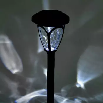 INBLOOM Фонарь садовый на солн. Батарее 9.5x39см 1.2V AAA NI-MH, 1LED*белый, пластик