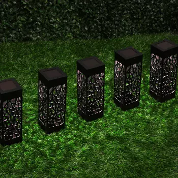 INBLOOM Фонарь садовый на солн.батарее Ажур 6x6х28см, 1LED*шампань, 1x1.2V Ni-MH AAA600mAh, пластик