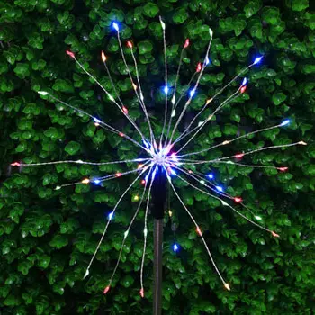INBLOOM Фонарь садовый на солн.батарее Фейерверк 82см, 90LED*мульти, 1x1.2V Ni-MH AA 600mAh, металл
