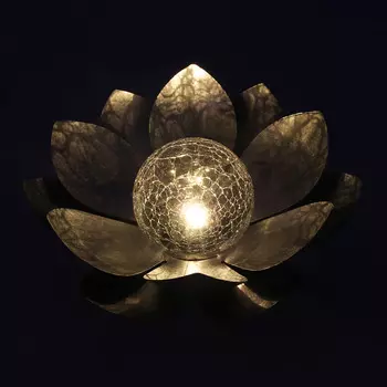 INBLOOM Фонарь садовый на солн.батарее Лотос, d22см, 1LED, металл NI-CD 2A 1.2V 600mAh, 2V 80mA