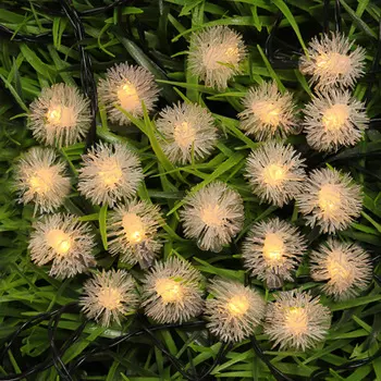 INBLOOM Гирлянда одуван на солн. батарее 20 LED*шампань, 5м, 2 реж, ПВХ зел, 2V60Ma,1.2V600mAh