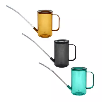 INBLOOM Лейка прозрачная c шкалой, 1л, носик из нерж. стали, колба SUN пластик, 3 цвета