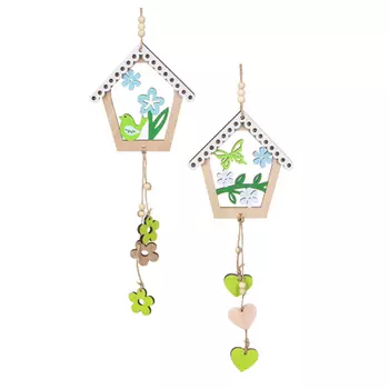 INBLOOM Подвеска декоративная садовая Домик, 47-49 см, МДФ, 2 дизайна