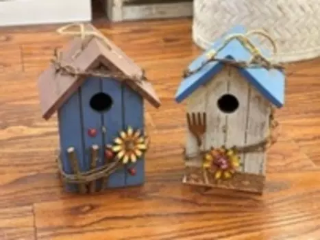 INBLOOM Скворечник для птиц 20x13x12см, дерево, металл, 2 вида