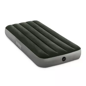 INTEX Кровать надувная DOWNY BED TWIN, (fiber-tech), насос на батарейках, 99x191x25см, ПВХ, 64777