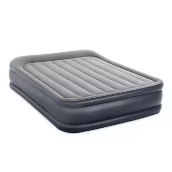 INTEX Кровать надувная с подголовником QUEEN DELUXE, FIBER-TECH, встр.электронас, 152х203х42см,64136