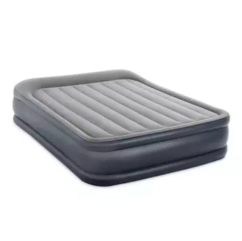 INTEX Кровать надувная с подголовником QUEEN DELUXE, FIBER-TECH, встр.электронас, 152х203х42см,64136