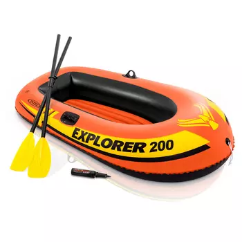 INTEX Лодка Explorer 200 (95кг), мининасос, весла, 185*94*41см 58331NP