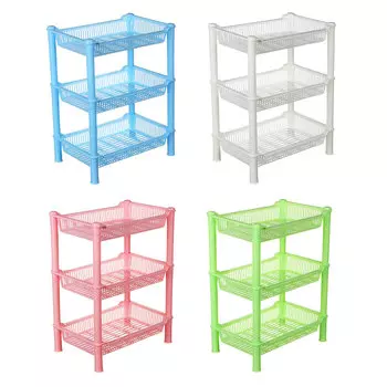 Этажерка настольная 3 яруса, прямоугольная, пластик, 37x28x18см