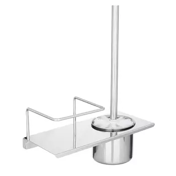 Ёрш для туалета настенный с полкой SonWelle Отель, хром