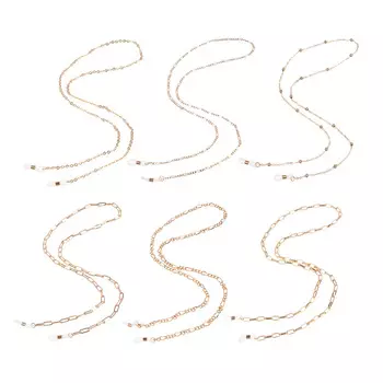 ЮL Цепочка для очков, пластик, биж.сплав, 65см, 6 дизайнов