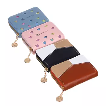 ЮL Кошелек женский на молнии, ПУ, 10,5х8,5см, 2 дизайна