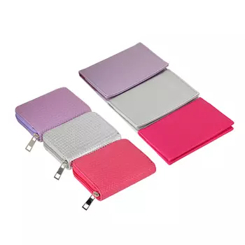 ЮL Набор: обложка для паспорта 10х14см и кошелек на молнии 11,5х9х2см, ПУ, сплав, 3 цвета, ПР-21