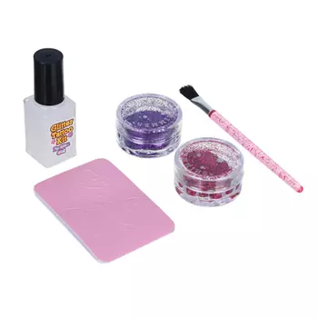 ЮниLook Набор для создания татуировок: гель 1шт 5г, кисточка 1шт, глиттер 2цв, трафареты