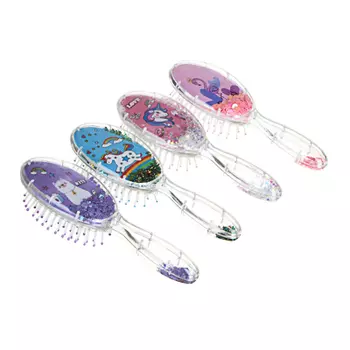 ЮниLook Расческа массажная Мини, пластик, 18х5см, 4 дизайна