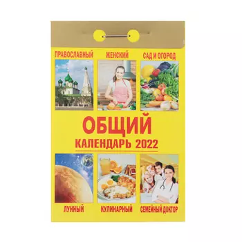 Календарь настенный отрывной, "Общий", бумага, 7,7х11,4см, 2022
