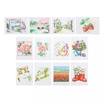 Канва с рисунком 20x15см, 12 дизайнов