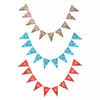 Капитан Весельчак Растяжка флажки "С Днем Рождения" бумага, 230х29см,3 вида, 521071/062/061