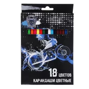 Карандаши Спидвей 18 цветов, шестигранные заточенные