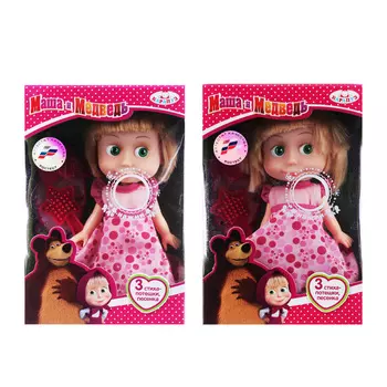 КАРАПУЗ Кукла интерактивная Маша 15см, пластмасса, мягк.туловище, бат.LR44, 12х18х8см, 2 дизайна