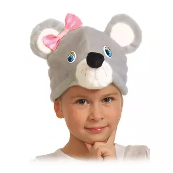 Карнавальная маска-шапочка "Мышка" размер 53-55 см, плюш