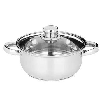 Кастрюля 1,7 л Джерси, стеклянная крышка, нержавейка
