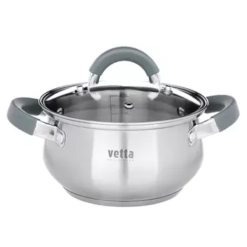Кастрюля 1,9л VETTA Вена, со стеклянной крышкой, индукция