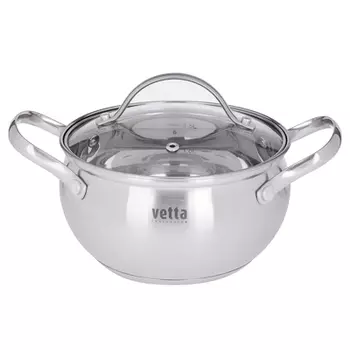 Кастрюля 2,0 л VETTA Женева, со стеклянной крышкой, индукция