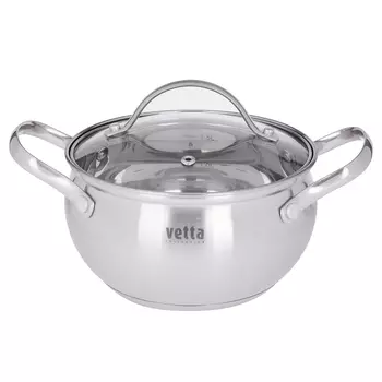 Кастрюля 2,0 л VETTA Женева, со стеклянной крышкой, индукция