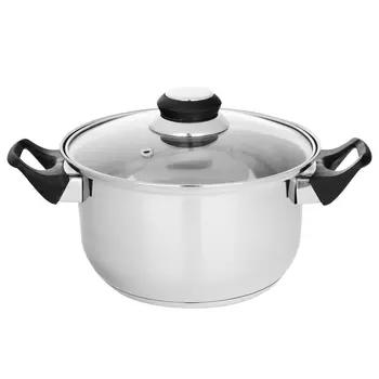 Кастрюля 2,1 л Стрейтон, нержавейка, стеклянная крышка