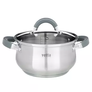 Кастрюля 2,6 л VETTA Вена, со стеклянной крышкой, индукция