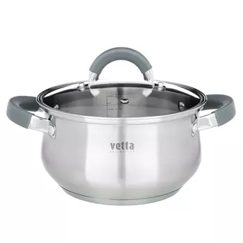 Кастрюля 2,6 л VETTA Вена, со стеклянной крышкой, индукция