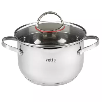 Кастрюля 2,7 л VETTA Бирмингем, со стеклянной крышкой, индукция