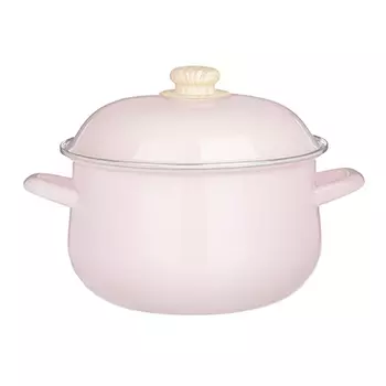 Кастрюля 3,6 л VETTA Глянец, эмалированная, розовый