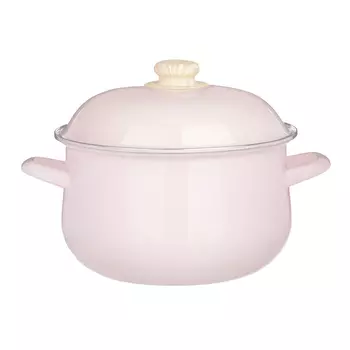 Кастрюля 3,6 л VETTA Глянец, эмалированная, розовый