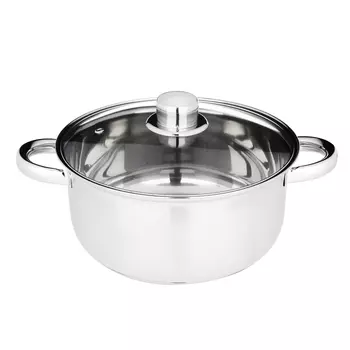 Кастрюля 3,7 л Джерси, стеклянная крышка, нержавейка