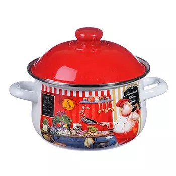 Кастрюля 5,0 л VETTA Повар, эмалированная, индукция