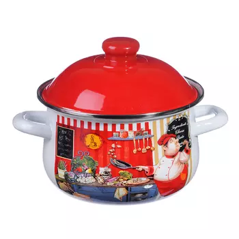 Кастрюля 5,0 л VETTA Повар, эмалированная, индукция