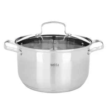 Кастрюля 6,1 л VETTA Берн, со стеклянной крышкой, индукция